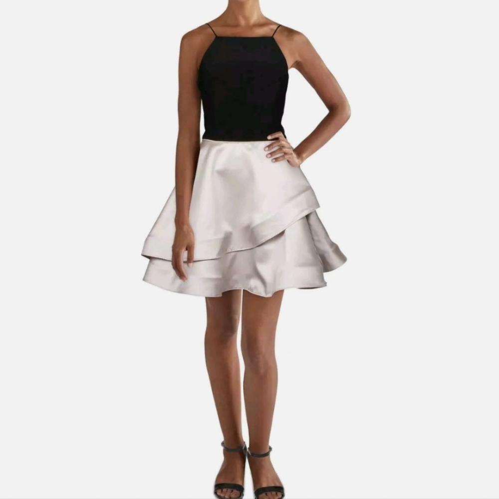 B&A by Betsy and Adam Womens Halter Mini Party Fit & Flare Dress NWTs Sz 12